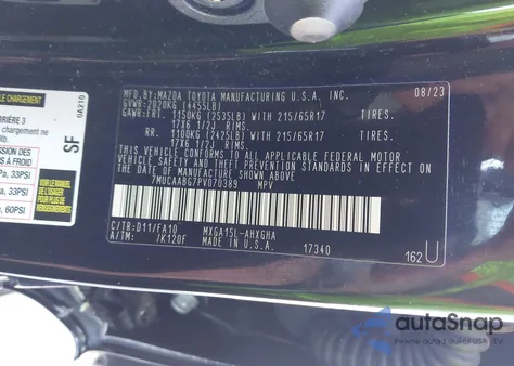 2023 Toyota Corolla Cross Le z USA, uszkodzony, nr VIN 7MUCAABG7PV070389